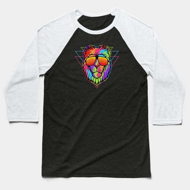 Lion Animal Artwork Baseball T-Shirt by Utopia Shop